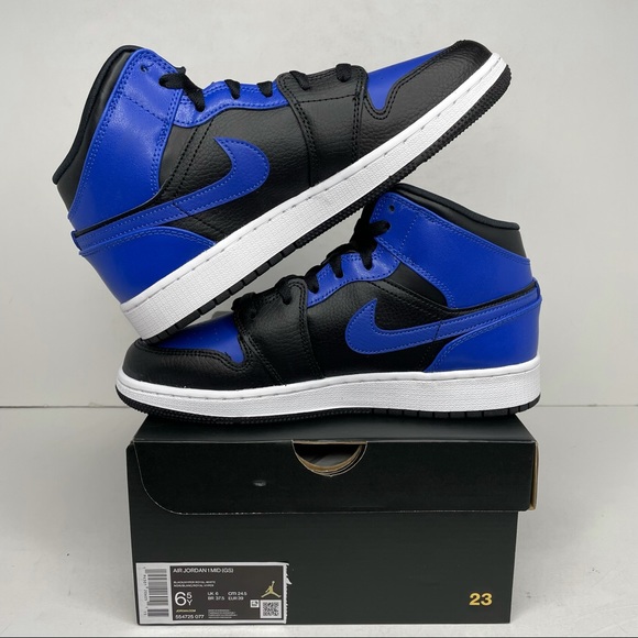 Nike Air Jordan 1 Retro Mid GS “Hyper Royal” NEW - Picture 3 of 4